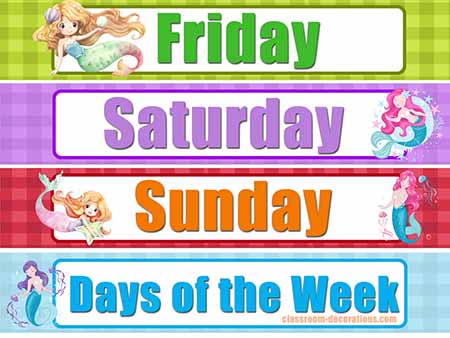 Days of the Week Display Signs