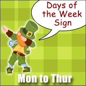 St. Patrick's Day - Days of the Week Signs