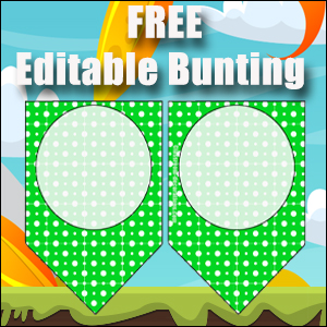 Bunting Template 1 Point - Red
