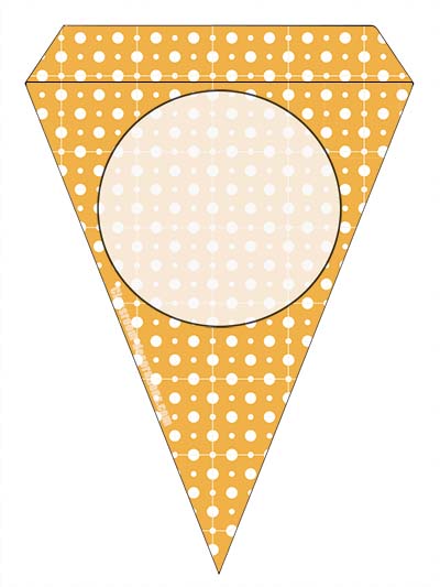 Bunting Template Large 1 Point - Orange