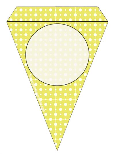 Bunting Template Large 1 Point - Yellow