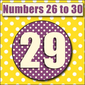 Printable Numbers - 26 to 30
