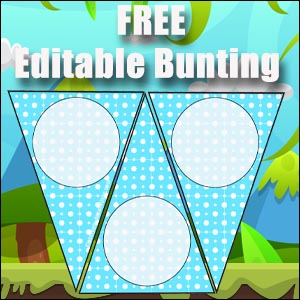 Bunting Template - Blue