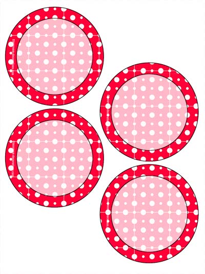 Free Classroom Sign - 4 Circles Red