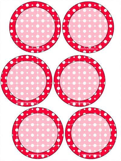 Free Classroom Sign - 6 Circles Red